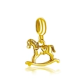 Golden rocking horse pendant charm for DIY jewelry bracelets and necklaces accessory - Antique Gold