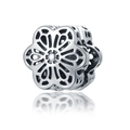 Oxidiertes Silber-Hohlblumen-Charm für DIY-Armbänder mit Blumenmuster und Vintage-Finish - Hollow Floral Style