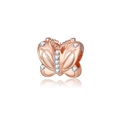 Ethno Schmetterling Charm in Roségold mit Zirkonia für DIY Armbänder und Ketten - Roségold Strass Schmetterling Anhänger (CTB947)