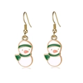 Festliche Weihnachts-Ohrringe mit Schneemann-Motiv, weißer Glasur und Goldhaken - Schneemann-Stil (3)
