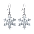 Sparkling silver snowflake drop earrings with white crystal rhinestones for Christmas - Snowflake Shape (4)