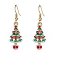Kerstboom hangoorbellen met groen emaille en gouden haken voor feestelijke sieraden - Kleurrijke Kerstboom