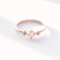 Elegant rose gold opal engagement ring with micro-set zircon accents for women - US 6 / Rose Gold