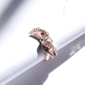 Elegant rose gold plated split shank ring with sparkling crystal zircon pavé stones - US 6 / Rose Gold