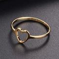 Golden Best Friend heart ring featuring minimalist hollow design and inner engraving - Size 5 / Gold