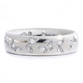 Sparkling silver butterfly ring with multi-color cubic zirconia stones in a wide band style - US 6 / White Zirconia Silver