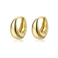 Minimalist gold teardrop hoop earrings with high-polish finish and sleek mirror reflection - Smooth Teardrop / Gold