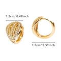 Detailed dimensions of 18K gold plated shell earrings with sparkling zircon stones - Gold