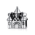 Silberne Schloss-Charm-Perle für DIY-Armbänder mit Vintage-Mauerwerkstextur im Märchenstil - Märchenschloss Stil (13)