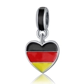 Colgante de corazón con bandera alemana esmaltada y enganche negro para pulseras DIY - Bandera de Alemania