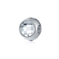 Charm sferico in argento S925 con grande cristallo sfaccettato per creazione gioielli DIY - Bianco
