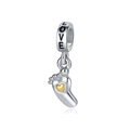 Silver love foot charm with gold heart pendant for DIY bracelet and necklace - Silver with Gold Heart Style (DGB666)