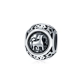 Detailed silver dog charm with cutout stars for DIY jewelry bracelets and necklaces - Taurus