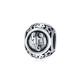 Detailed macro view of retro silver scorpion charm bead with hollow star patterns - Scorpio