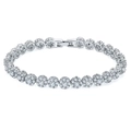 Elegante bracciale in argento con sfere di zirconi a grappolo e chiusura a scatto - Stile Composito a Grappolo Rotondo (Style 8)