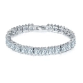 Elegante bracciale tennis in argento e zirconi quadrati con pietre dal taglio princess - Stile Quadrato Taglio Princess (Style 21)