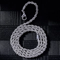 Collana a fune in argento lucido per uomo con chiusura a moschettone in stile streetwear - Catena a treccia / Argento