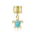 Pendentif tortue en émail bleu pour bracelet italien doré, accessoire de bijouterie - Style Tortue Bleu Ciel (MK-DGB1286)