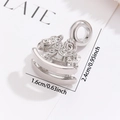 Silver rocking horse charm for bracelets with dimensions 1.6cm width and 2.4cm height - Rocking Horse