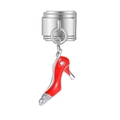 Dettaglio charm a forma di scarpa rossa con cristalli per bracciali modulari componibili - Tacchi in Strass Argento (MK-MDF322)