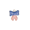 Pendentif en forme de nœud avec motif drapeau américain étoiles et rayures - Style Nœud (001)
