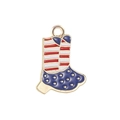 Pendentif botte drapeau américain en émail avec anneau doré pour bijoux DIY - Forme de Botte (002)