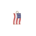 Pendentif drapeau américain en forme de cœur émaillé pour bijoux DIY - Forme de Drapeau Ondulé (003)