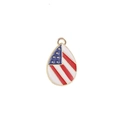 Wassertropfenförmiger US-Flaggenanhänger mit goldenem Metallrand für DIY-Schmuck - Tropfenform (009)