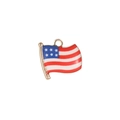 Herzanhänger mit US-Flagge in Emaille und Goldring für DIY-Armbänder und Modeschmuck - Wehende Flagge (010)