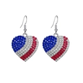 Sparkling American flag heart earrings with red white and blue rhinestones for July 4th - Full Rhinestone Flag Heart