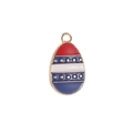 Ovaler Anhänger im US-Flaggen-Design mit Emaille in Rot Weiß Blau und Goldstern - Ovaler Anhänger (013)