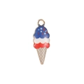 Eiswaffel-Anhänger mit US-Flaggen-Muster und blauen Sternen für DIY-Schmuck - Eiscremeform (014)