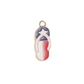 Amerikanische Flagge Flip-Flop Anhänger mit Emaille in Rot Weiß Blau und weißem Stern - Flip-Flop-Form (016)