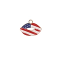 Lippenförmiger Anhänger mit US-Flagge, Goldbeschichtung und roter weißer blauer Emaille - Lippenform (022)