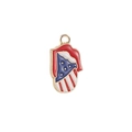 Lippen- und Zungenanhänger mit USA-Flagge und Goldbeschichtung für DIY-Schmuck - Zunge raus Lippen (023)