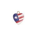 Herzanhänger mit Flagge von Puerto Rico, Emaille-Finish und goldener Aufhängung - Herzflagge (025)