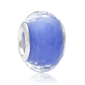 Facettierte blaue Harzperlen mit Silberkern für die DIY Armbandherstellung - Dunkelblau