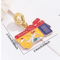 Golden enamel airplane boarding pass charm pendant for DIY beaded bracelets and jewelry - Boarding Pass Style (DGB2221)