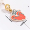 Enamel flip-flop pendant with Hello Summer text for DIY charm bracelets and travel jewelry - Flip Flops Style (DGB2222)