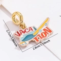 Airplane and Vacation charm pendant in colorful alloy for DIY travel bracelets - Vacation Airplane Style (DGB2225)