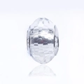 Faceted candy-colored crystal glass bead with S925 sterling silver core for DIY jewelry - White