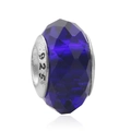 Faceted deep purple crystal bead with S925 silver core for DIY jewelry making - 8*14mm / Sapphire Blue