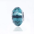 Teal faceted crystal bead charm with S925 sterling silver core for DIY jewelry - Peacock Green