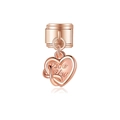 Charme coeur or rose avec gravure Love You pour bracelets modulaires italiens - Style Cœur Love You Or Rose (MK-DGB1511)