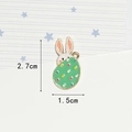 Easter rabbit charm with green polka dot egg, 2.7x1.5cm DIY pendant accessory - Green Polka Dot Rabbit Egg