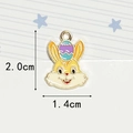 Cartoon enamel bunny pendant with colorful Easter egg charm for DIY jewelry making - Yellow Rabbit Egg