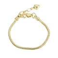 3mm gouden slangenketting armband met karabijnsluiting en een kleine hart hanger - 17cm / KC Goud