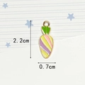 Enamel carrot charm in purple and yellow stripes with gold edges for DIY jewelry - Carrot