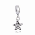 Ciondolo stella marina in argento con zirconi per bracciali fai-da-te a tema oceano - Bianco