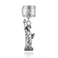 Charme de style italien en acier inoxydable avec pendentif Statue de la Liberté vintage - Style Statue de la Liberté Argent (MK-DGB045)
